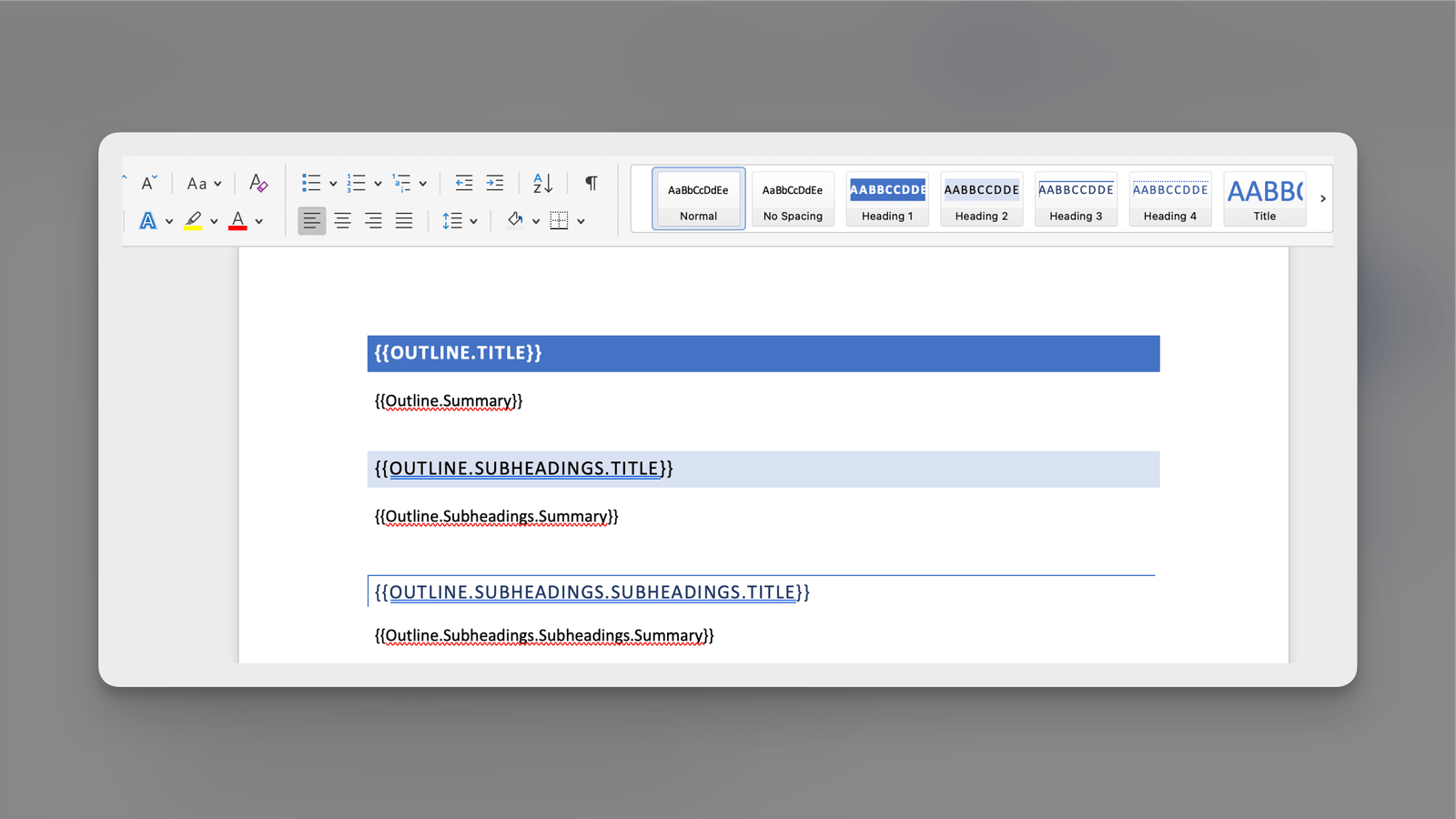 Choosing or creating document templates